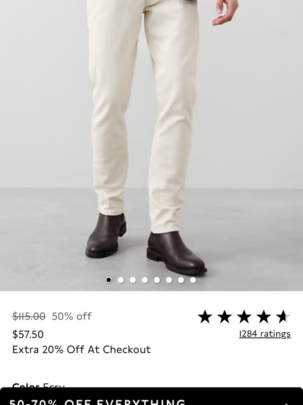 Banana Republic Slim Jeans in Off-White/Cream